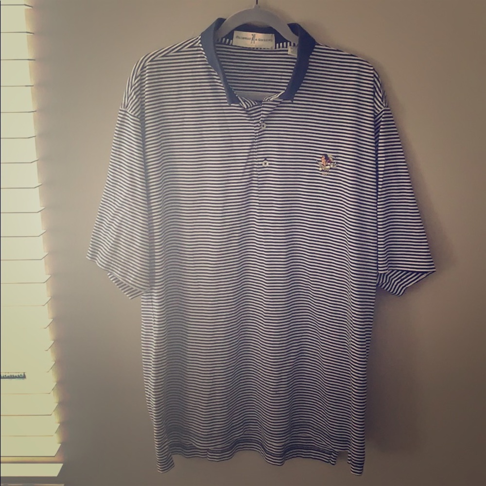Fairway & Greens Navy Blue Striped Polo